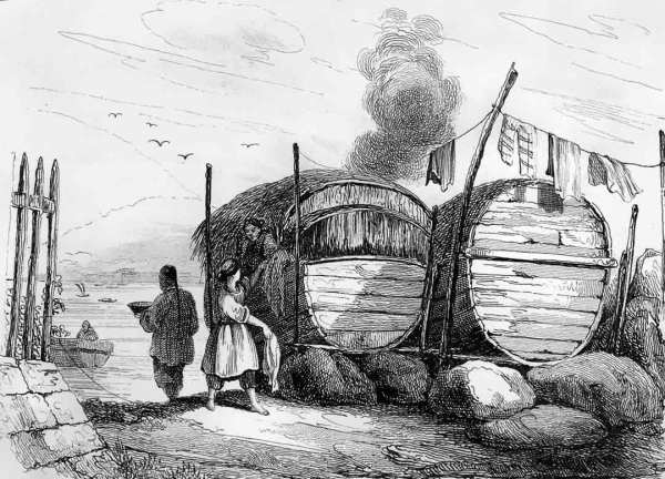 Old boats as houses, Canton.